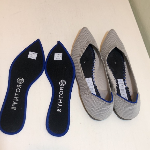 Rothy’s  Flats Beige Point  Slips-On Shoes Size 7W - Picture 11 of 12